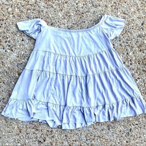 UO Kimchi Blue Pale Lavender Ruffle Top Size  S